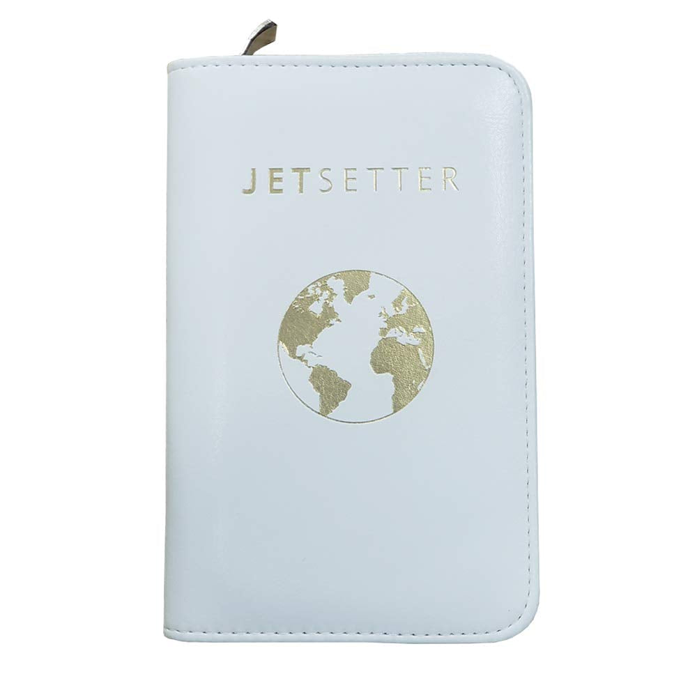 [Australia - AusPower] - Phone Charging Passport Holder -Multiple Variations with NEW and IMPROVED Removable Power Bank- RFID Blocking - Travel Wallet Compatible with All Phones - Travel Accessories White 