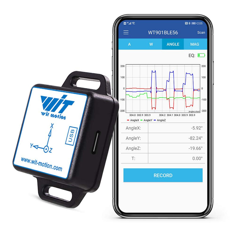 [Australia - AusPower] - [Bluetooth 5.0 Accelerometer+Inclinometer] WT901BLECL MPU9250 High-Precision 9-axis Gyroscope+Angle(XY 0.05° Accuracy)+Magnetometer with Kalman Filter, Low-Power 3-axis AHRS IMU Sensor for Arduino 