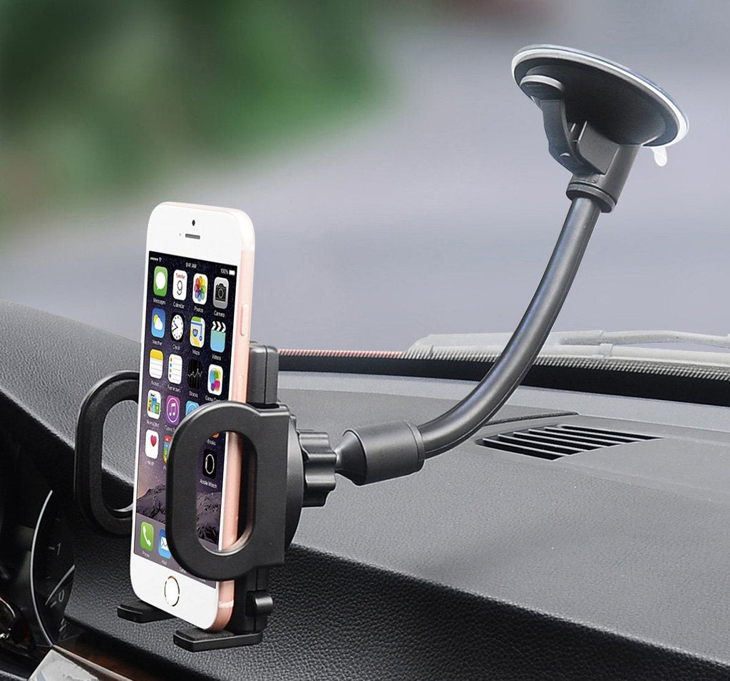 [Australia - AusPower] - Windshield Phone Car Holder Universal Car Phone Holder Mount Strong Suction Cup Phone Holder for Car Windshield Car Phone Mount One Button Design Compatible with iPhone Samsung Smartphone Cell Phone 