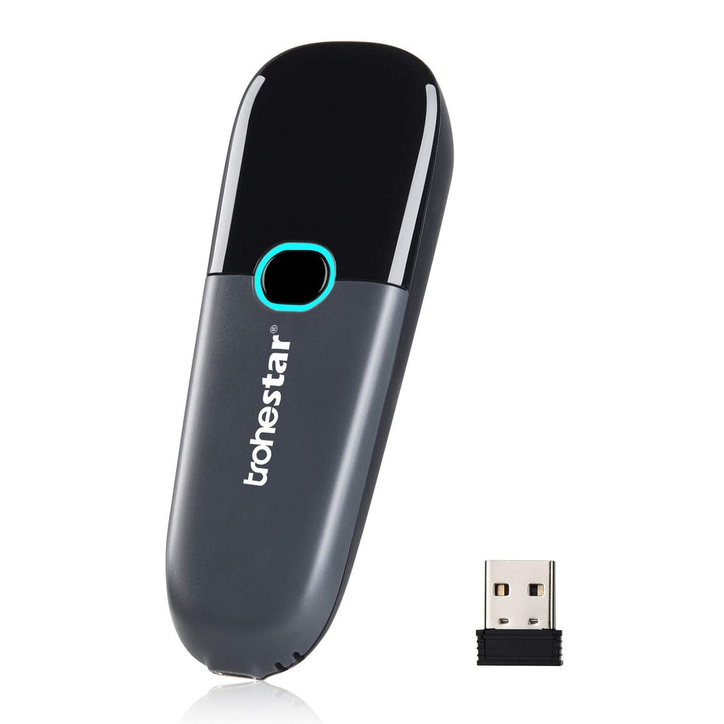 [Australia - AusPower] - Trohestar Wireless Barcode Scanner Support Bluetooth 2.4GHz USB Connection,1D Barcode Reader, Handhold Bar Code Reader for Windows, Mac, Android, iOS Grey 