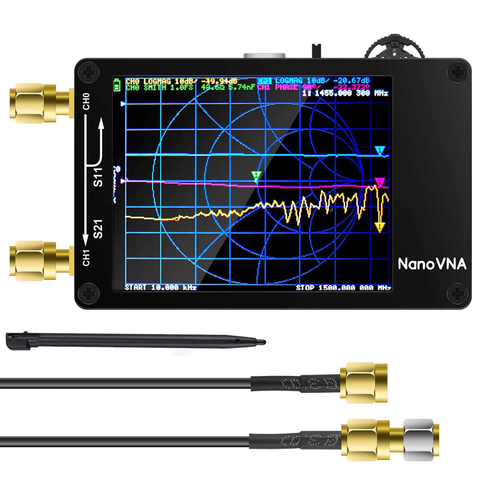 [Australia - AusPower] - AURSINC NanoVNA Vector Network Analyzer 10KHz -1.5GHz HW V3.5 HF VHF UHF Antenna Analyzer Measuring S Parameters, Voltage Standing Wave Ratio, Phase, Delay, Smith Chart with 2.8'' Touchscreen 