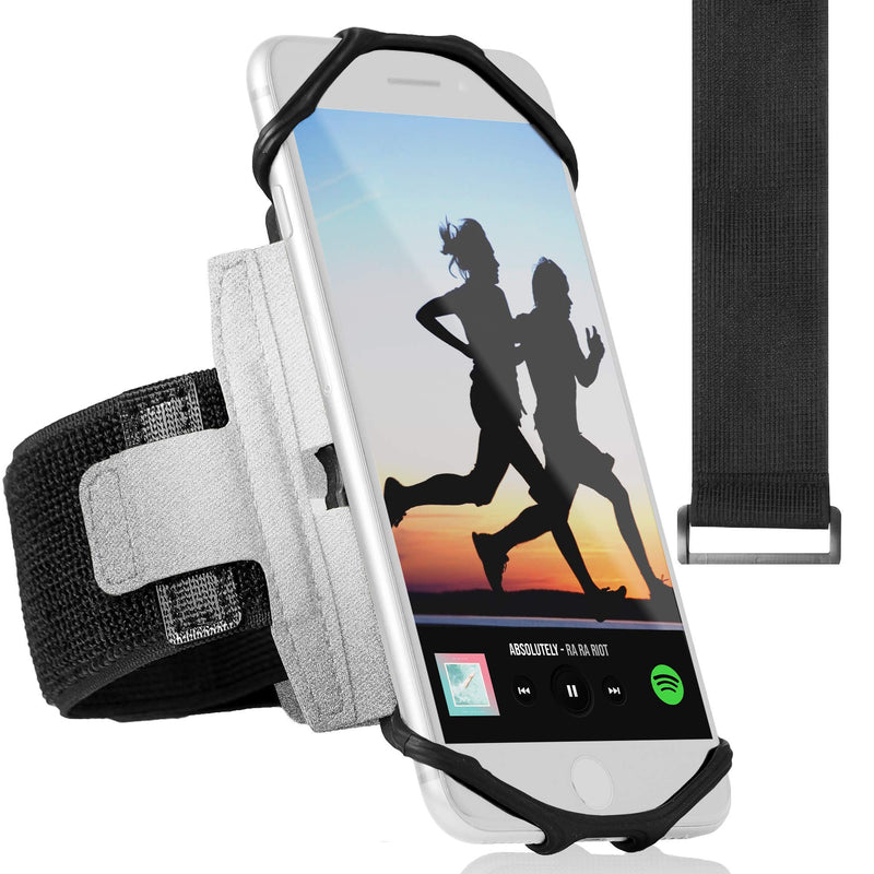[Australia - AusPower] - 360° Rotatable Sports Running Armband for iPhone XR, XS Max, 8, 8 Plus, 7, 6, Samsung Galaxy A8, S9, S8, S6 Edge, Note, LG; Cell Phone Arm Holder for Men & Women with Free Extender Strap (Reflective) Reflective 