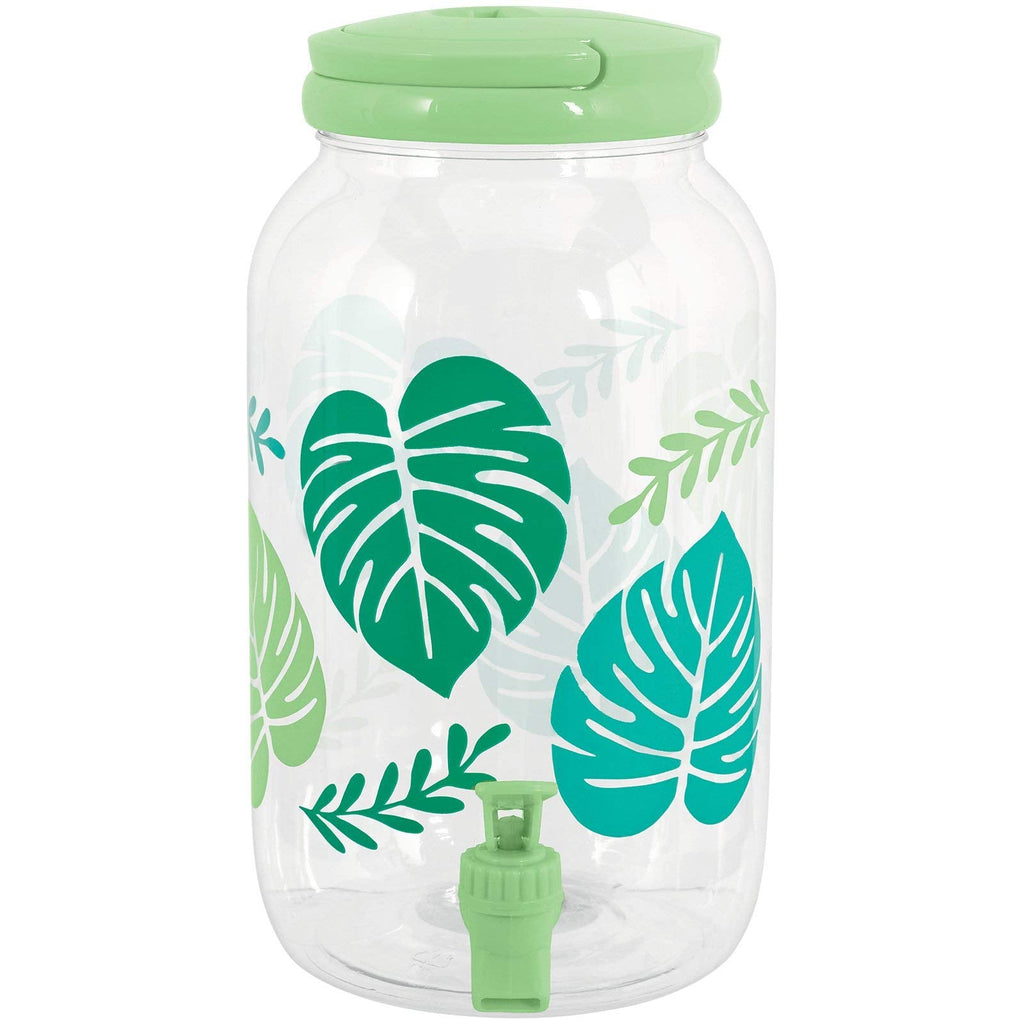 [Australia - AusPower] - Amscan Jungle Leaves Clear Plastic Drink Dispenser - 1 Gallon 1 Pc. 