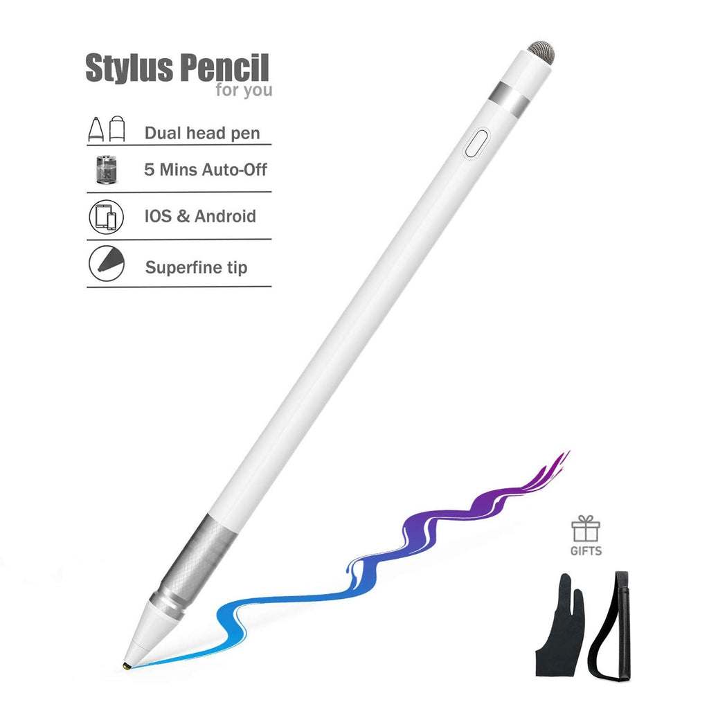 [Australia - AusPower] - Stylus Pen Compatible for Apple iPad, 2 in 1 Rechargeable High Accuracy and Smooth Pencil with Ultra-fine Copper Tip/Mesh Tip Compatible iPad Pro/iPhone/iPad Mini/Samsung and Other Android Devices 