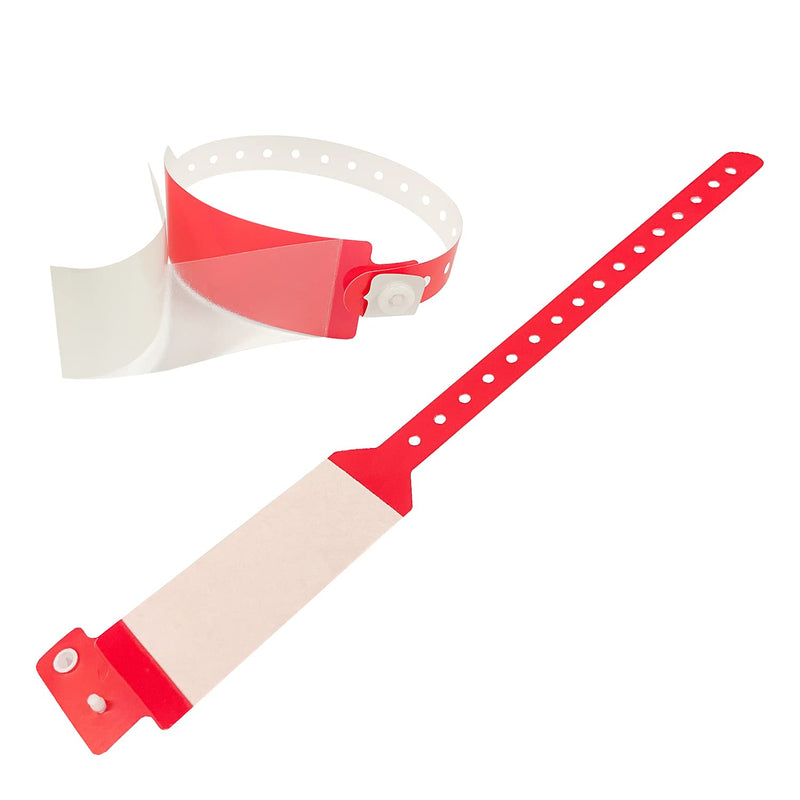 [Australia - AusPower] - Wristall Hospital Identification Bands, Medical Adult-Sized Shield Wristband, Waterproof Patient Wristbands, Plastic Disposable Hospital ID Wristband (Red, 250) Red 