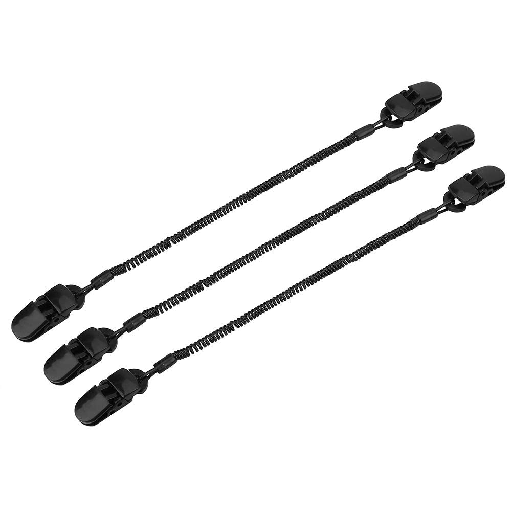 [Australia - AusPower] - MAGT Hat Clips, 3pcs Cap Retainers Safety Windproof Lanyard Cord Clips for Golfing Fishing Boating Sailing Black 
