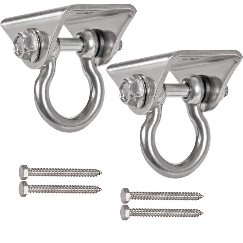 [Australia - AusPower] - WAREMAID 2 Pack Heavy Duty 180° Swing Hangers, Stainless Steel Swing Hook for Ceiling Wooden Porch Swing Hanging kit Playground Gym Rope Boxing Bag Hammock Chair Yoga Swing Mount 1000 lb Capacity 