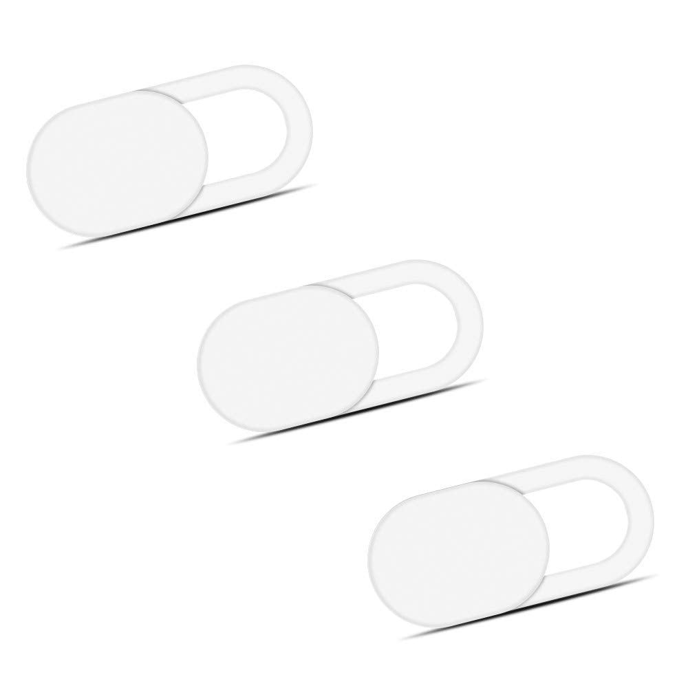 [Australia - AusPower] - Laptop Camera Cover Slide (3 Pack) Webcam Cover Slider Stickers for Computer, MacBook Pro/Air, iPhone, Tablets, PC, iPad, iMac, Cell Phone, Echo Show, Privacy Blocker Sliding Shield,Anti-Spy (White) White 