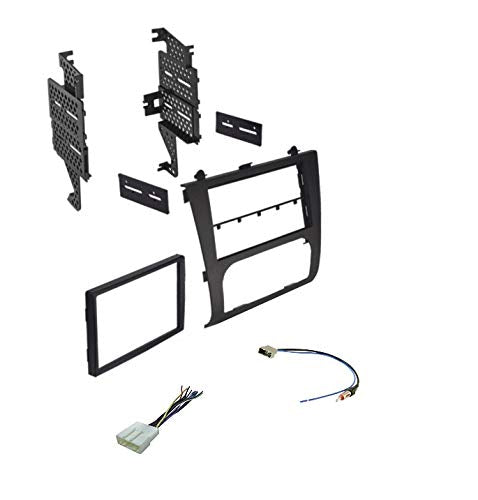[Australia - AusPower] - Premium Car Stereo Install Dash Kit, Wire Harness, and Antenna Adapter for Installing an Aftermarket Double Din Radio for 2007-2012 Nissan Altima w/Digital AC - Not Compatible w/Manual Climate 
