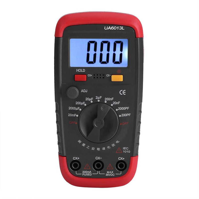 [Australia - AusPower] - Digital Capacitance Meter Multimeter Professional Capacitor Tester 0.1pF - 20000uF with LCD Backlight and Safety Jacket Max 1999 Display 