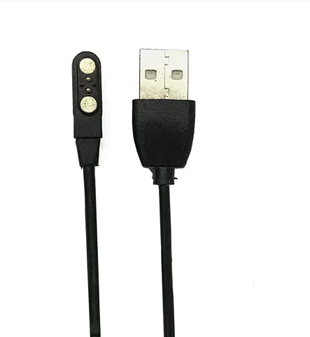 [Australia - AusPower] - Smart Touch Charging USB Cable for KW10 & KW20 Smart Watch 2 pin Strong Magnetic Suction Charger Cable for Models: KW10.(Black) 