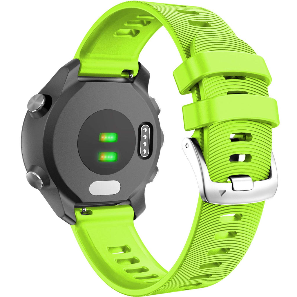[Australia - AusPower] - ANCOOL Compatible with Forerunner 245 Watch Bands 20mm Silicone Wristbands Replacement for Forerunner 245/645/Viomove HR/Vivoactive 3 Smartwatches, Green 
