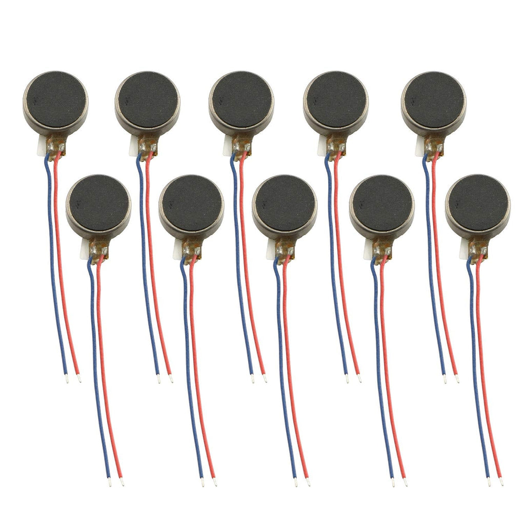 [Australia - AusPower] - RuiLing 10-Pack 1034 Micro Flat Vibration Motors 12000Rpm 3V Voltage Mini Thick Coin Vibrating Motor for Cell Phone Tablet Household Appliances 10x3.4mm 