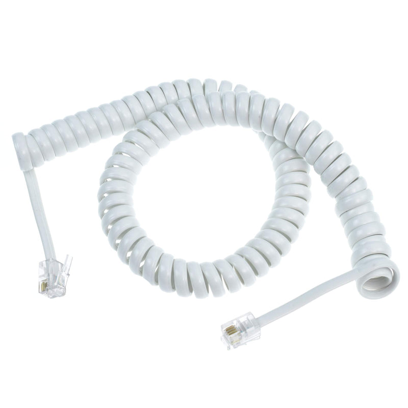 [Australia - AusPower] - RJ11 4P4C Modular Telephone Handset Cable Receiver Coil Cord Wire (10 Feet, white) 10 ft 
