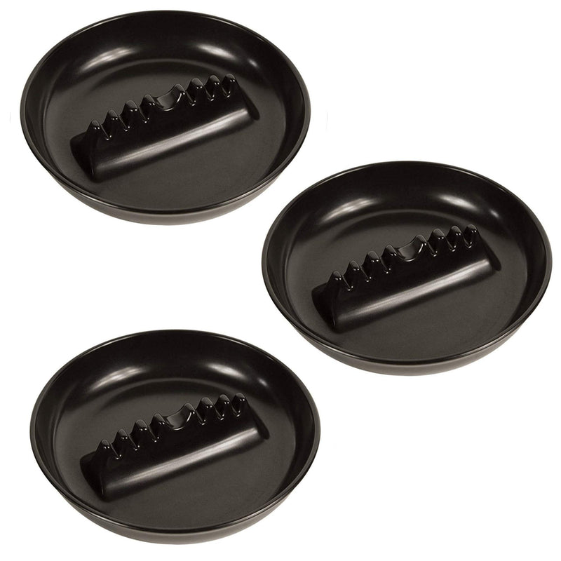 [Australia - AusPower] - Fox Run 6121 Melamine Ash Tray, Regular, Black, 3 Pack 