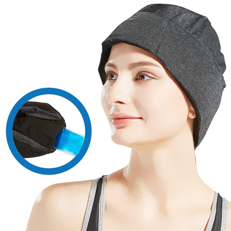 [Australia - AusPower] - Migraine Relief Ice Pack Hat, Head Gel Ice Cap for Tension Headache Relief 