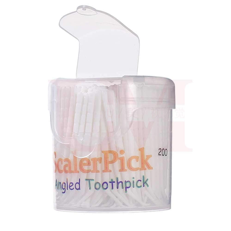 [Australia - AusPower] - Angled toothpick Scalerpick White Plastic Household Teeth Cleaning Curved Hook 200 pcs 