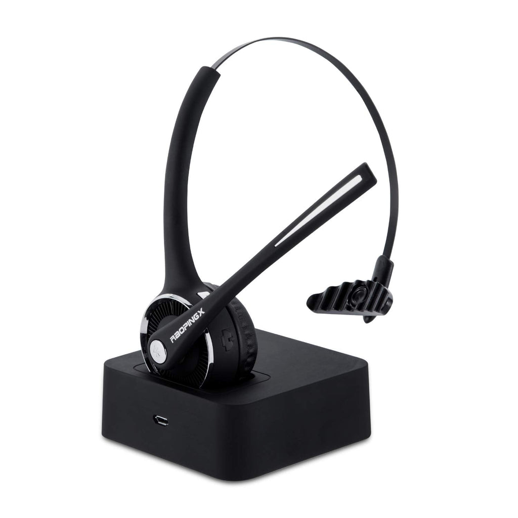 [Australia - AusPower] - Trucker Bluetooth Headset Wireless Headset with Microphone Over The Head Headset with Noise Cancelling Sound On Ear Car Earphones Office Earpiece for Cell Phone Skype Call Center Bluetooth V5.0 