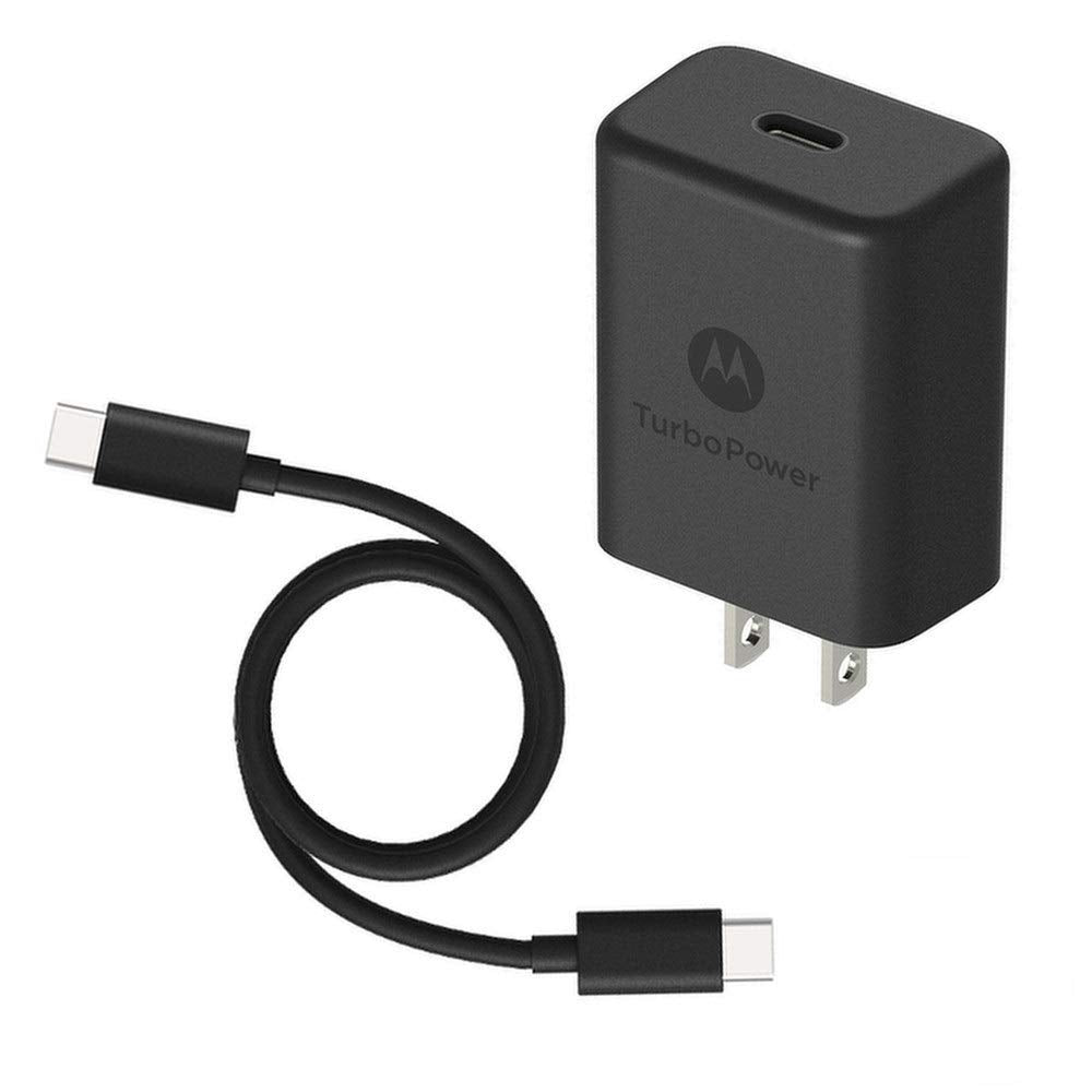 [Australia - AusPower] - Motorola TurboPower 27 PD Charger w/Long 6.6ft USB-C to C Cable for Moto G7 Plus/Play/Power,Z4/Z3/Z2/Z, Pixel 3, Razer Phone 2, USB-C Power Delivery (Retail Box) 