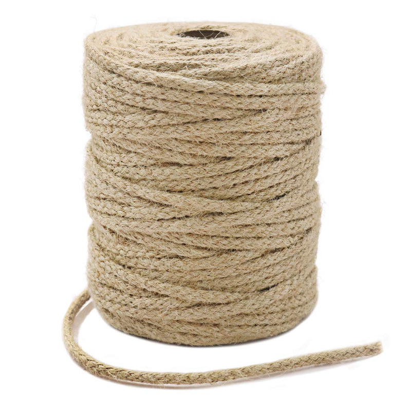 [Australia - AusPower] - Tenn Well Braided Jute Twine, 200Feet 3.5mm Wide Natural Jute Rope for Artworks and Crafts, Macrame Projects, Gardening Applications (8 Strands) 