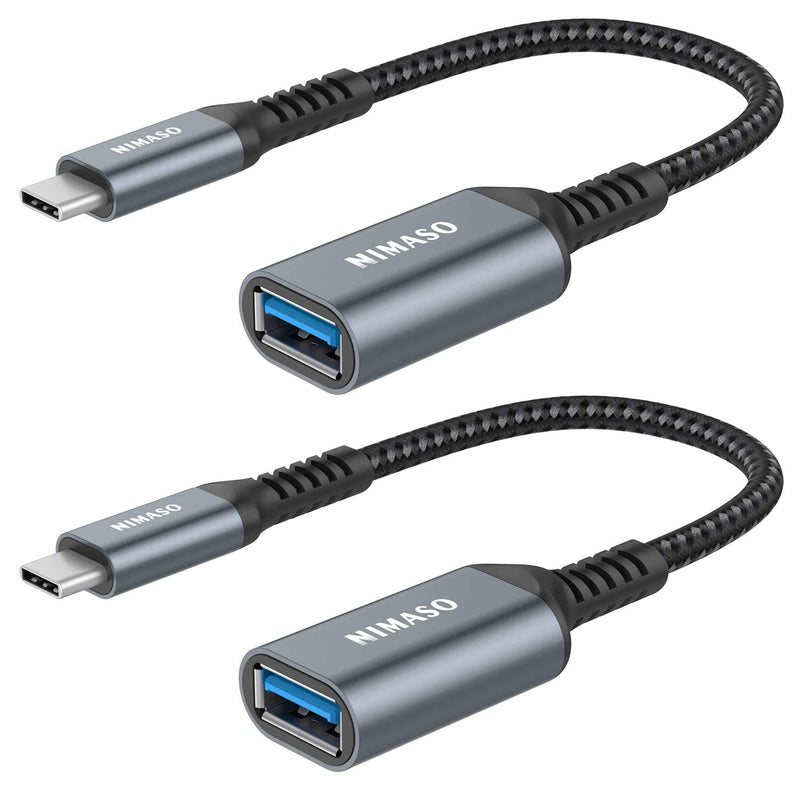 [Australia - AusPower] - USB C to USB 3.0 Adapter [2 pack],NIMASO USB-C to USB Adapter,USB Type-C to USB,Thunderbolt 3 to USB Adapter OTG Cable for Macbook Pro/Air 2020/2018,iPad Pro 2020,Galaxy S20 S20+,Google Pixel and More GREY 