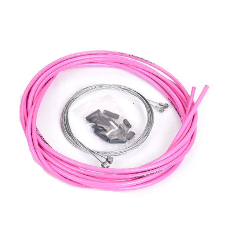 [Australia - AusPower] - Brake Cable Housing Kit Mountain Bike Gear Shift Cable Brake Cable Wire and Cable End Crimps Bike Stainless Steel Replacement Wire Tubing Cover Set Pink 
