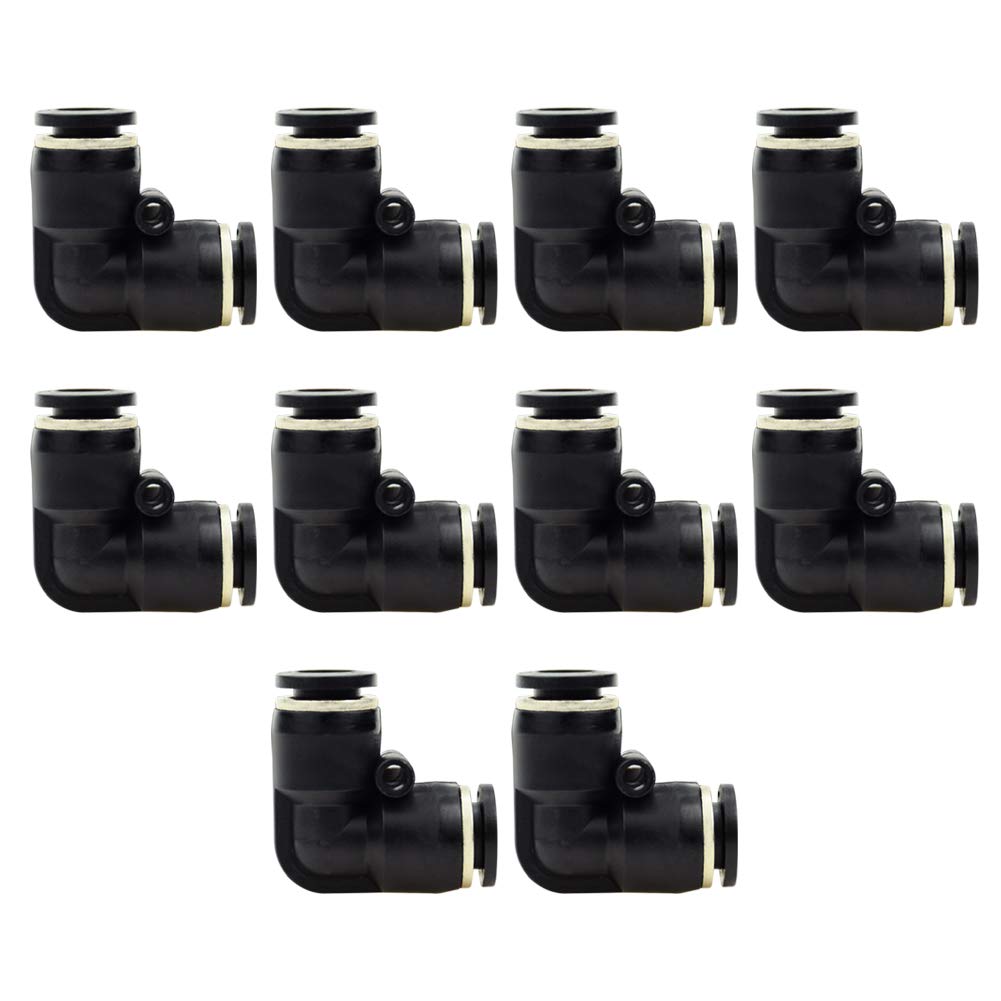 [Australia - AusPower] - Beduan Push to Connect Fitting Elbow, 1/2" Tube OD x 1/2“ Tube OD Pneumatic 90 Degree Elbow Adapter Push Lock Fitting ( Pack of 10 ） 1/2” 