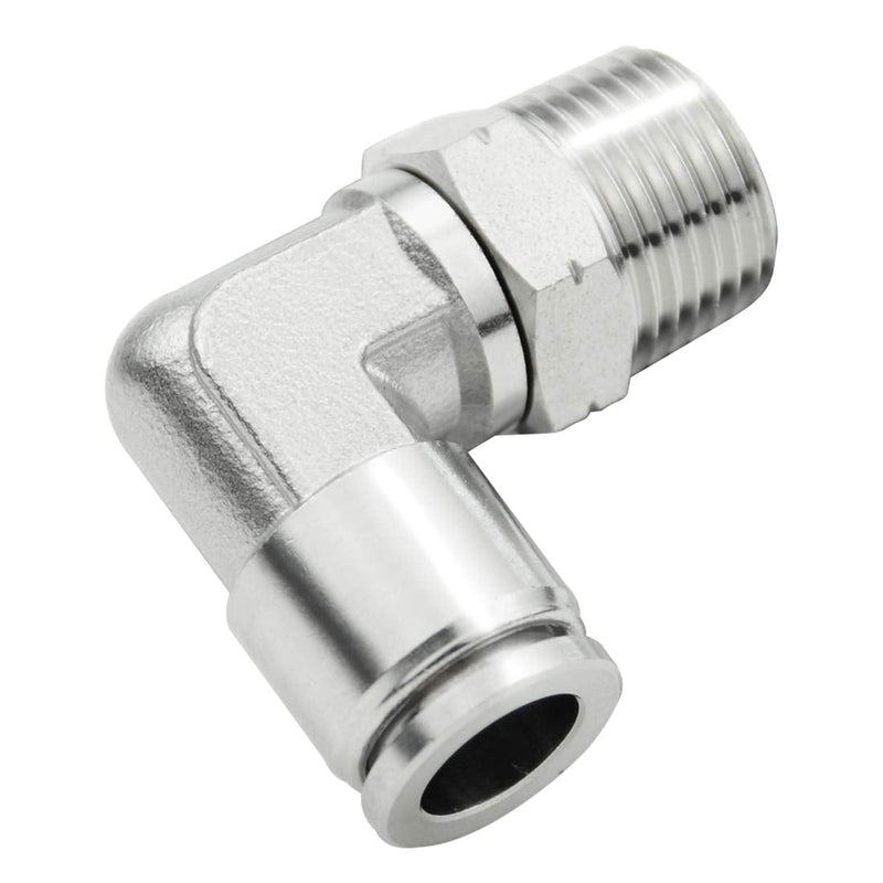 [Australia - AusPower] - Beduan Push to Connect Fitting Elbow, 1/4" Tube OD x 1/4" NPT Male 90 Degree Elbow Adapter 304 Stainless Steel Air Union Fitting 1/4"Tube OD-1/4"NPT 