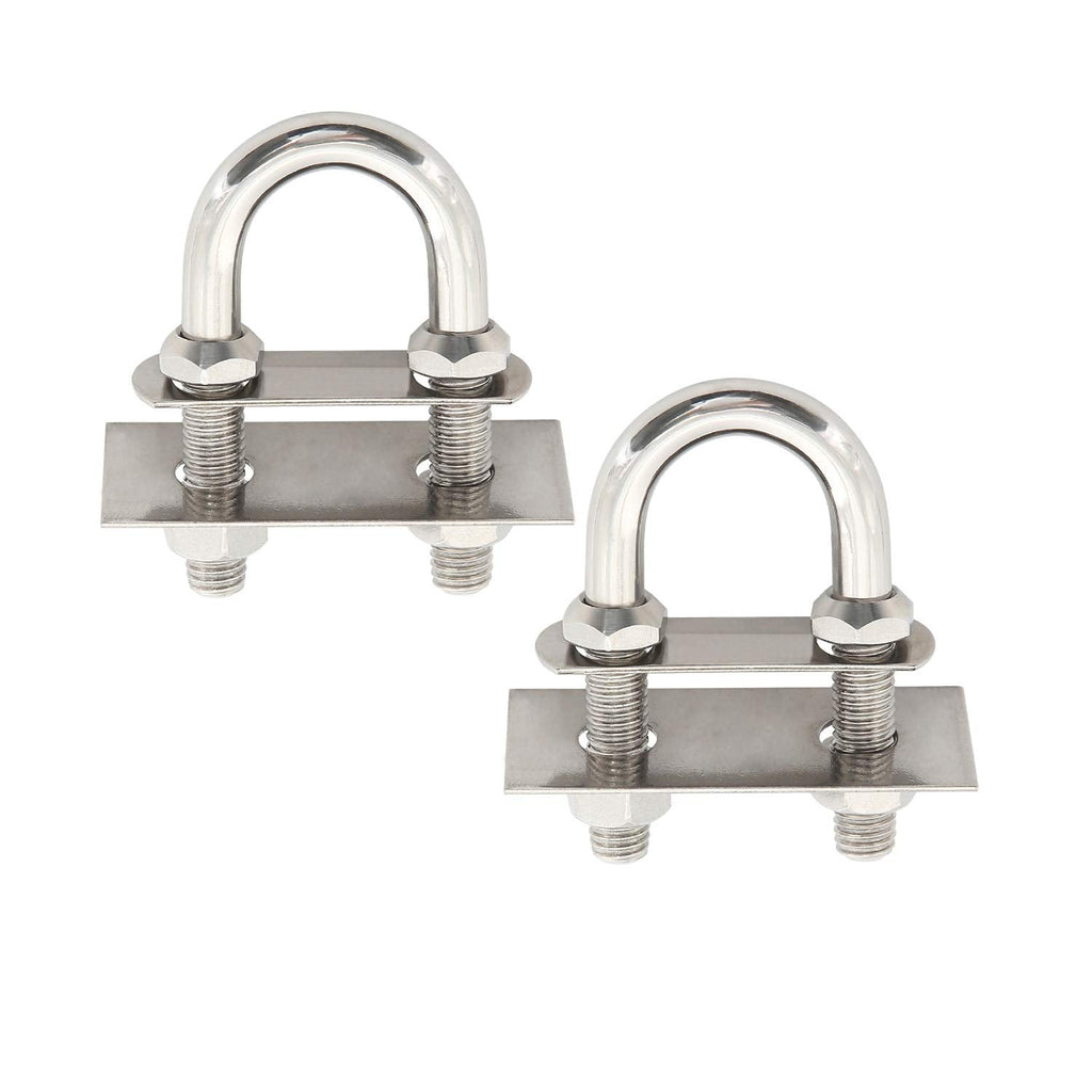 [Australia - AusPower] - NovelBee 2-Pack of Stainless Steel Bow Stern Eye Tie Down U Bolt with Nuts and Washers,Stock Dia.1/2" (Length:4-1/4") Length:4-1/4" 