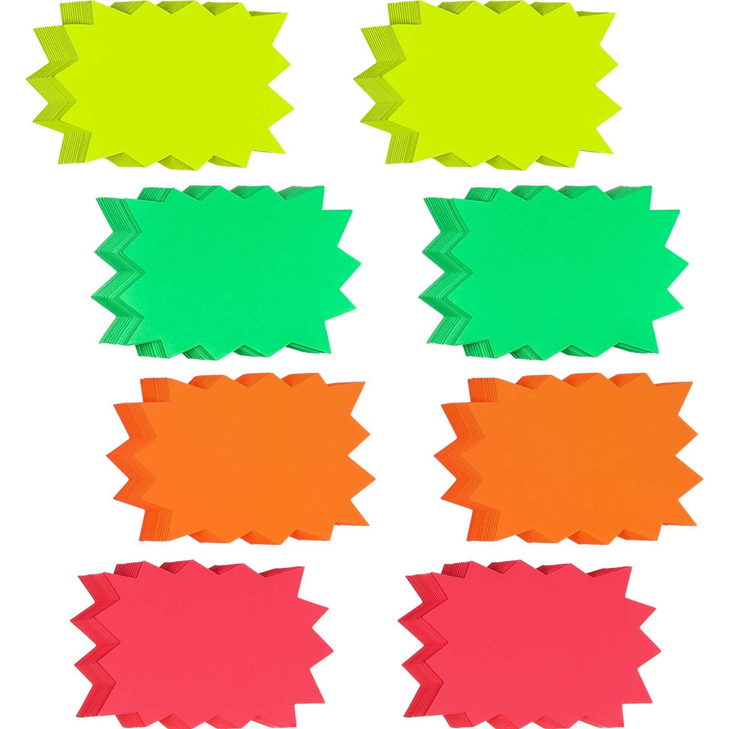 [Australia - AusPower] - 100 Pieces Starburst Signs Star Burst Signs Fluorescent Neon Paper for Retail Store, 4 Bright Colors (4.1 x 5.5 Inches) 4.1 x 5.5 Inches 