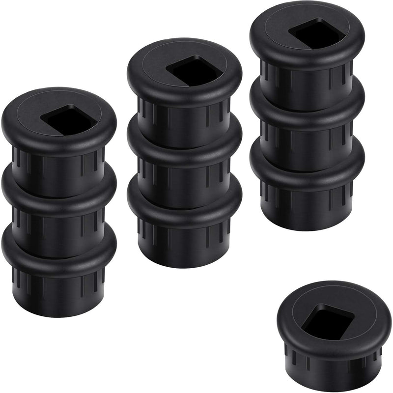 [Australia - AusPower] - 10 Packs Black Desk Cable Wire Grommet Cord, PC Computer Desk Plastic Grommet Cord, Tidy Cable Hole Cover Organizers (25 mm/ 1 Inch Mounting Hole Diameter) 