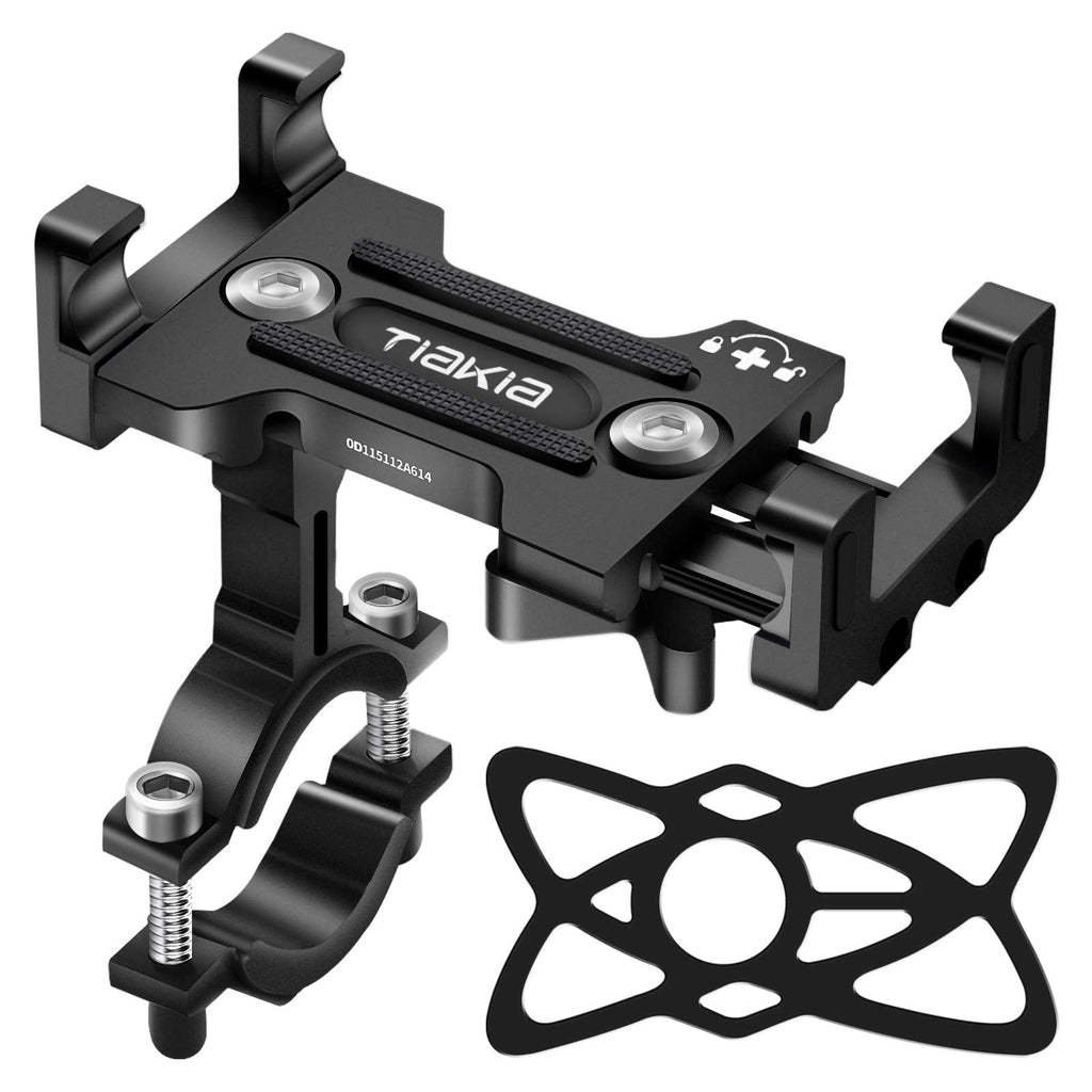 [Australia - AusPower] - Tiakia Bike Phone Mount - Universal Motorcycle Mount Anti Shake & Anti-Theft, Face & Touch ID Bicycle Phone Holder 360° Rotation for 4.7-7.2 inches Smartphone black 