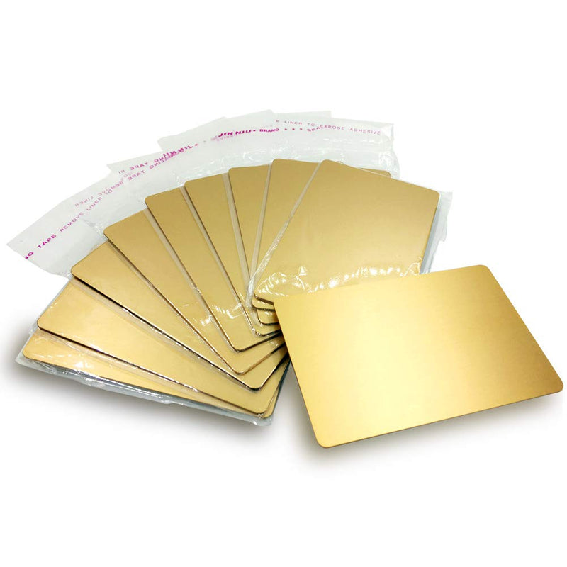 [Australia - AusPower] - Ebamaz Metal Business Cards Anodized Aluminum Plaque Plate 86X54X0.8mm (Golden, Blank,10PCS) Golden, Blank,10pcs 