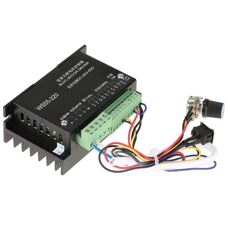 [Australia - AusPower] - Bewinner Motor Driver Controller with Cable, WS55-220 High Performance 20VDC to 50VDC 500W 3 Phase BLDC Motor Controller CNC Brushless Spindle BLDC Motor Driver Controller 