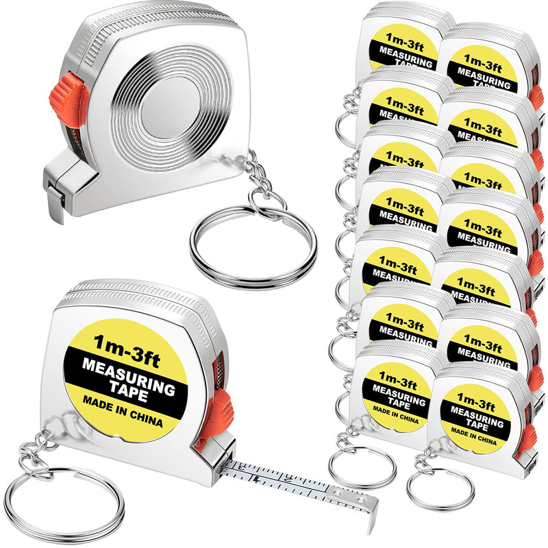[Australia - AusPower] - 10 Pieces Tape Measure Keychains Functional Mini Retractable Measuring Tape Keychains with Slide Lock for Birthday Party Favors and Daily Use, 1 m/ 3 ft (10) 10 