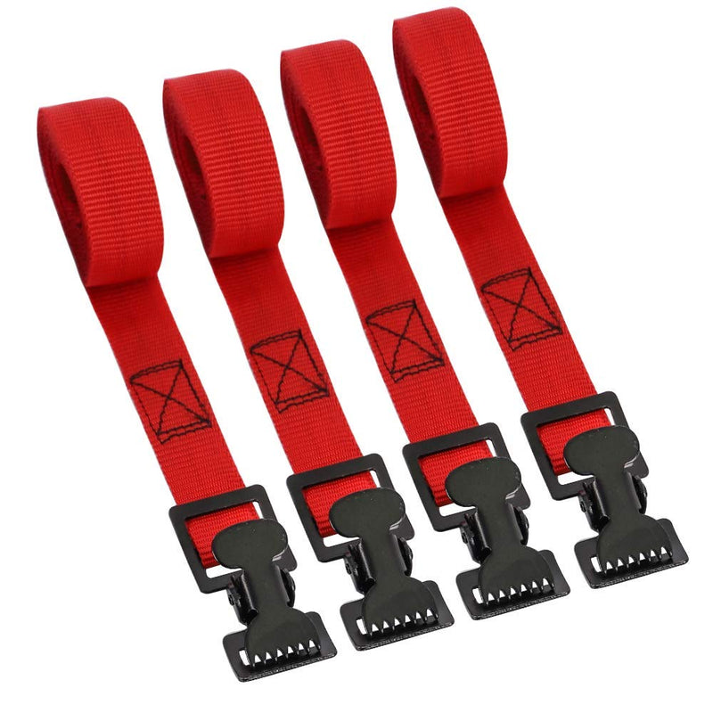 [Australia - AusPower] - XSTRAP 4pk 1" x 5-1/2ft JUST Clip All-Purpose Lashing Strap, Red 