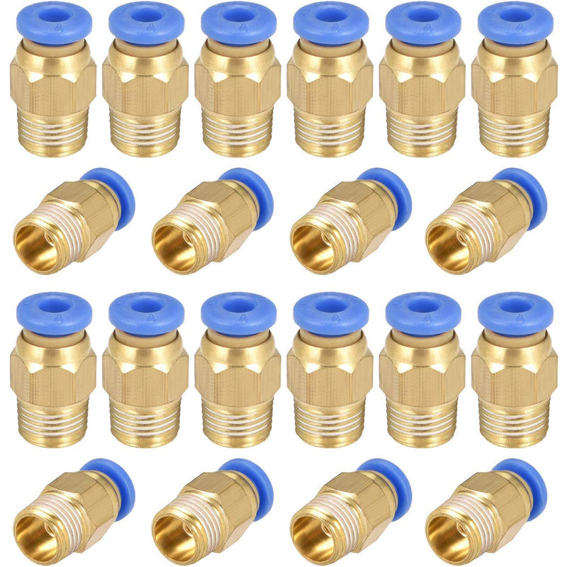 [Australia - AusPower] - PC4-01 Push to Connect Fittings, 4mm Tube OD x 1/8” G Thread, Straight Pneumatic Quick Fitting Air Line Connector 20Pcs 4mm OD x 1/8” G 