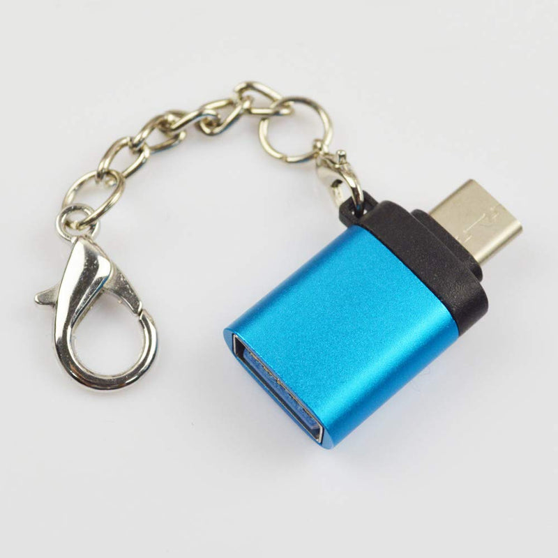 [Australia - AusPower] - USB-C to USB A 3.0 OTG Data Adapter Thunderbolt 3 Type C Adapter Aluminum Alloy (Blue) 