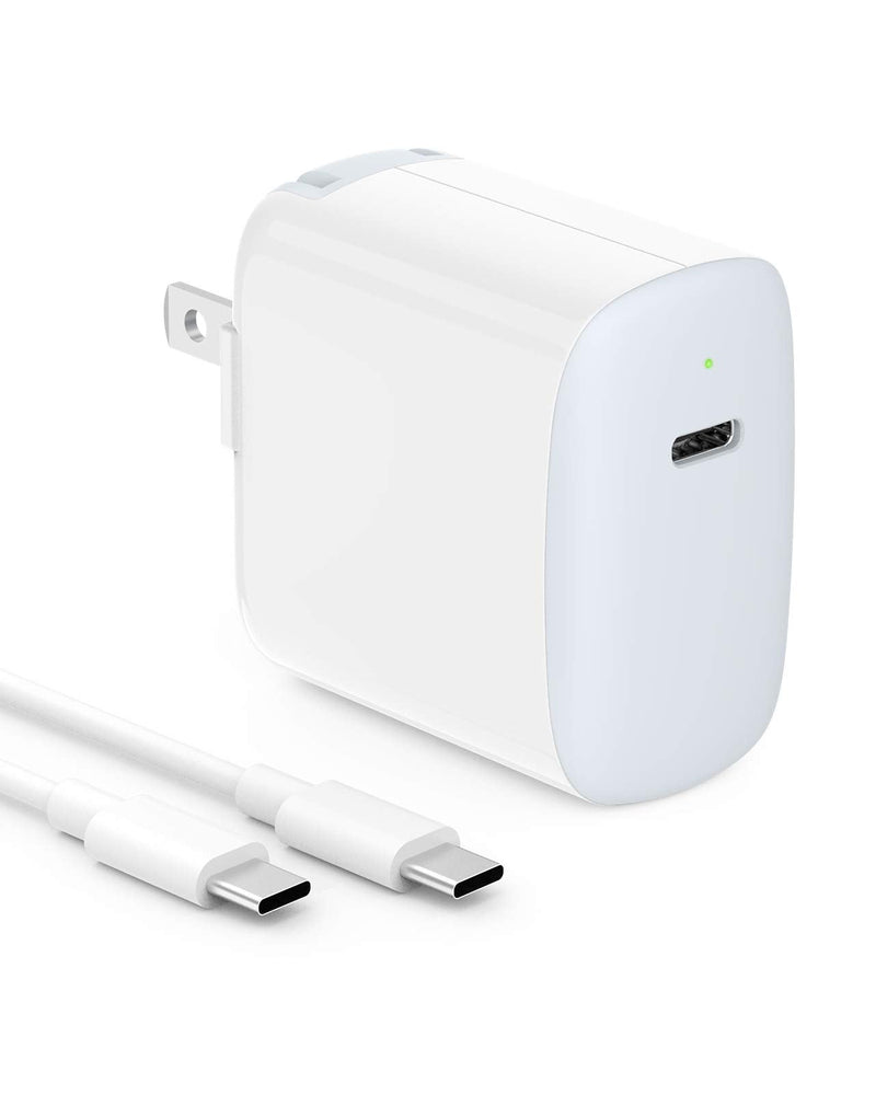 [Australia - AusPower] - 30W USB C Fast Charger Compatible with iPad Pro 12.9, 11 inch 2021/2020/2018, New Mini 6, Air 4, Mac Book Air 13 inch, 12 inch A1534, Type C Thunderbolt 3 Power Adapter, LED, 6.6ft USB C to C Cord 