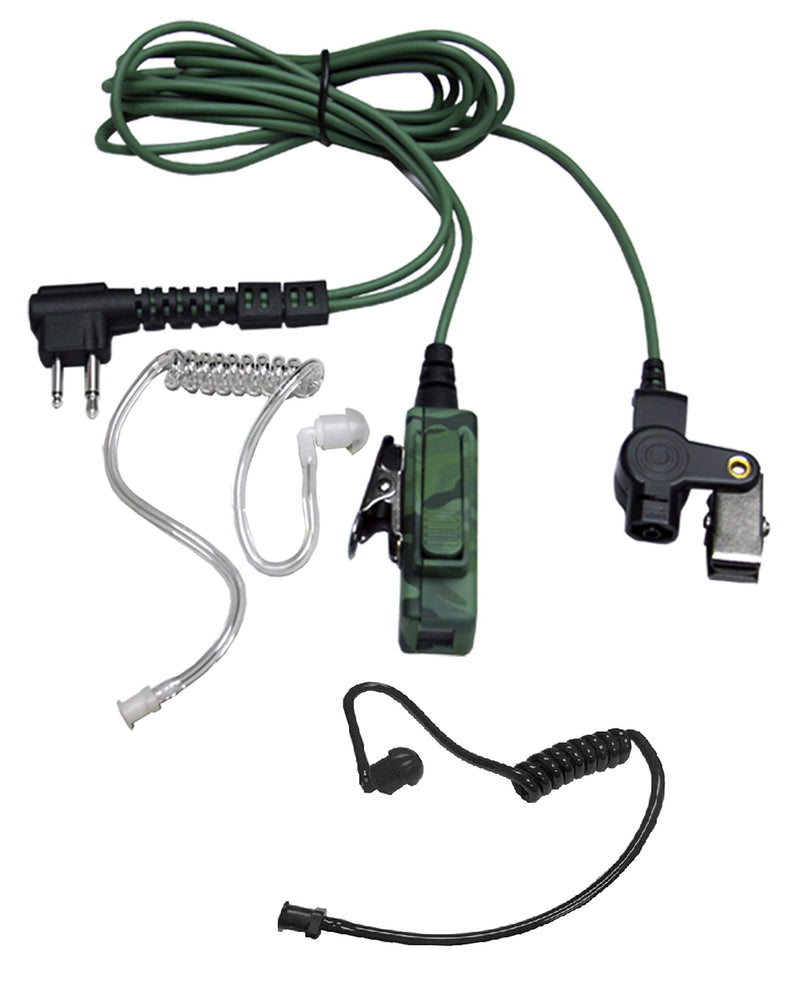 [Australia - AusPower] - MaximalPower Camo Camouflage Color Surveillance Headset Earpiece for Motorola 2 Way Radios (2 pin Plug) Plus Extra Black Color Acoustic Tube Coil 