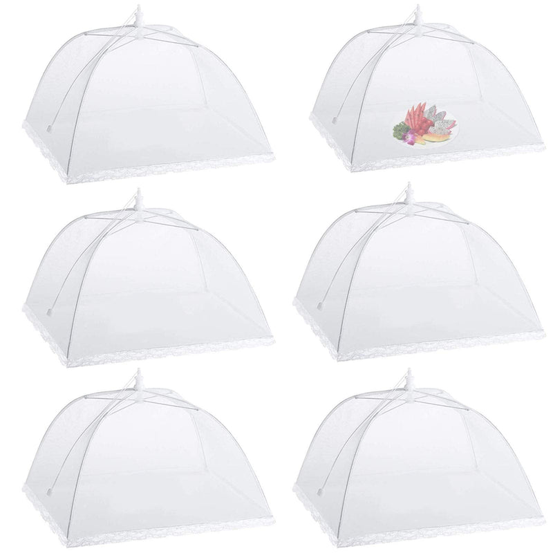 [Australia - AusPower] - Camkey 6 Pack Dome Screen Mesh Food and Plant Covers，Reusable 17" Large Pop-Up Mesh Food Cover Tent, Collapsible Screens Canopy Food Cover Protector from Flies and Bugs for Outdoor and Home Use 