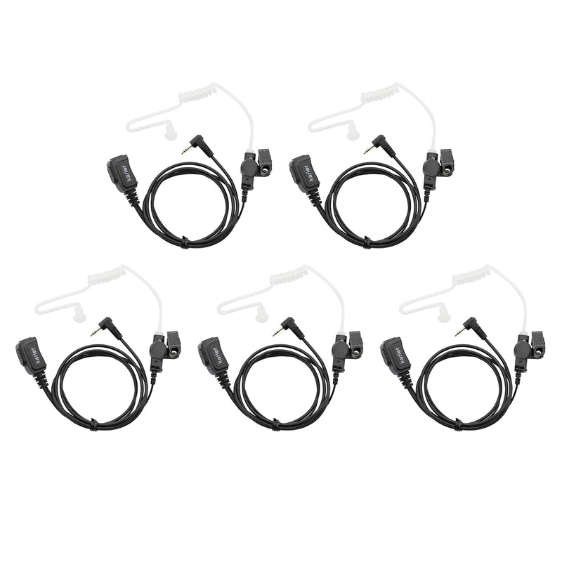 [Australia - AusPower] - Karier 1 Pin Walkie Talkie Headset Earpiece with PTT Mic and Transparent Acoustic Tube for Motorola MD200TPR MH230R MR350R MS350R MT350R MG160A MH230TPR Two Way Radios (5 Pack) 