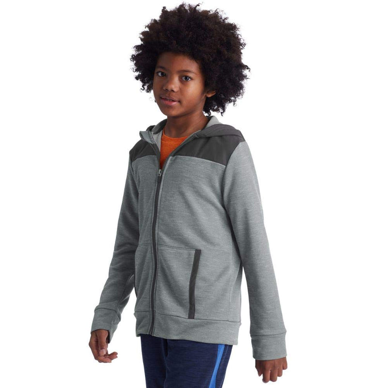 [Australia - AusPower] - C9 Champion Boys' Tech Terry Woven Pieced Full Zlip Jacket Medium Concrete Heather/Charcoal 