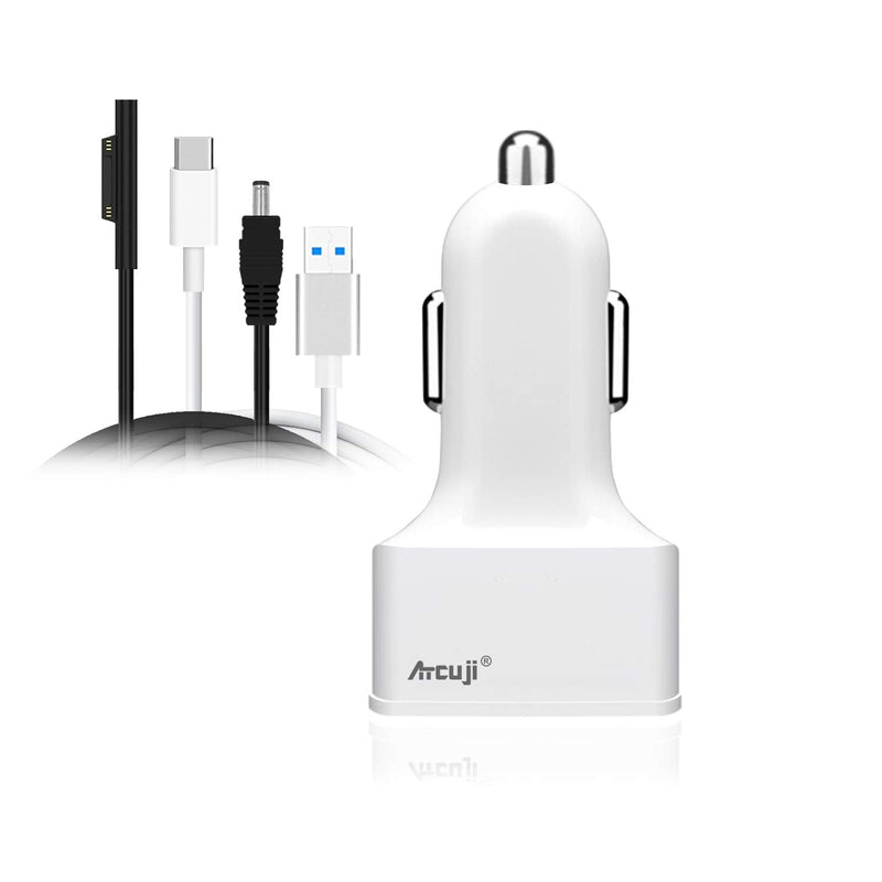 [Australia - AusPower] - Surface Book 2 Car Charger, Atcuji 120W Surface Car Charger with 102W Power Delivery, Car Power Adapter for Microsoft Surface Laptop 3/2/1 Surface Vehicle Charger Surface Pro X 7 6 5 4 3 Auto Charger 