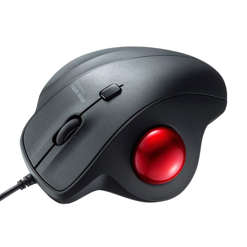 [Australia - AusPower] - SANWA Wired Ergonomic Trackball Mouse, Optical Vertical Rollerball Mice, Silent Buttons, 34mm Trackball, 600/800/1200/1600 Adjustable DPI, Compatible with MacBook, Laptop, Computer, Windows, macOS 