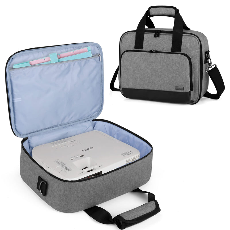 [Australia - AusPower] - Luxja Projector Case, Projector Bag with Accessories Storage Pockets (Compatible with Most Major Projectors), Medium(13.75 x 10.5 x 4.5 Inches), Gray 