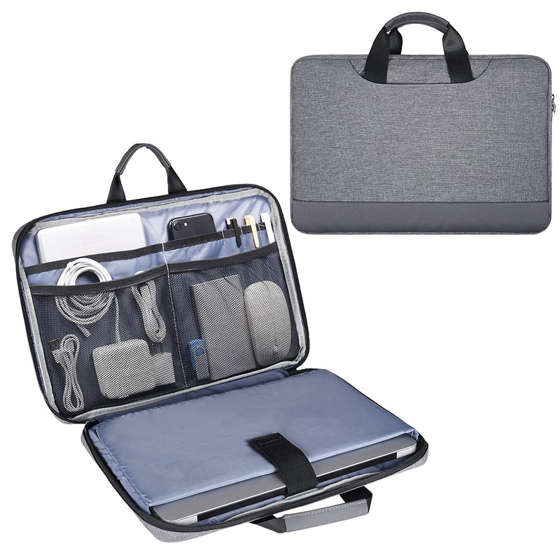 [Australia - AusPower] - 13.5 15 Inch Laptop Case, Men Women Laptop Bag Sleeve with Electronics Organizer for Dell Inspiron 13, Surface Laptop 3/2 13.5, HP Pavilion x360/EliteBook 840 14, Lenovo ThinkPad X1 Carring Bag, Gray 13.5-15 Inch 