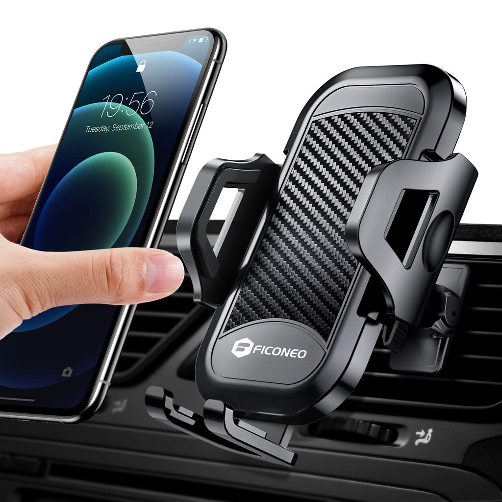 [Australia - AusPower] - FICONEO Universal Car Phone Mount, Hands-Free Cell Phone Holder for Car Air Vent Compatible iPhone 13 Pro Max/12 Pro/12 Mini/SE 2022/11 Pro /X/XS/XS Max/XR, Galaxy S22/S21 Ultra/S21+/S20/S10+/Note 20 