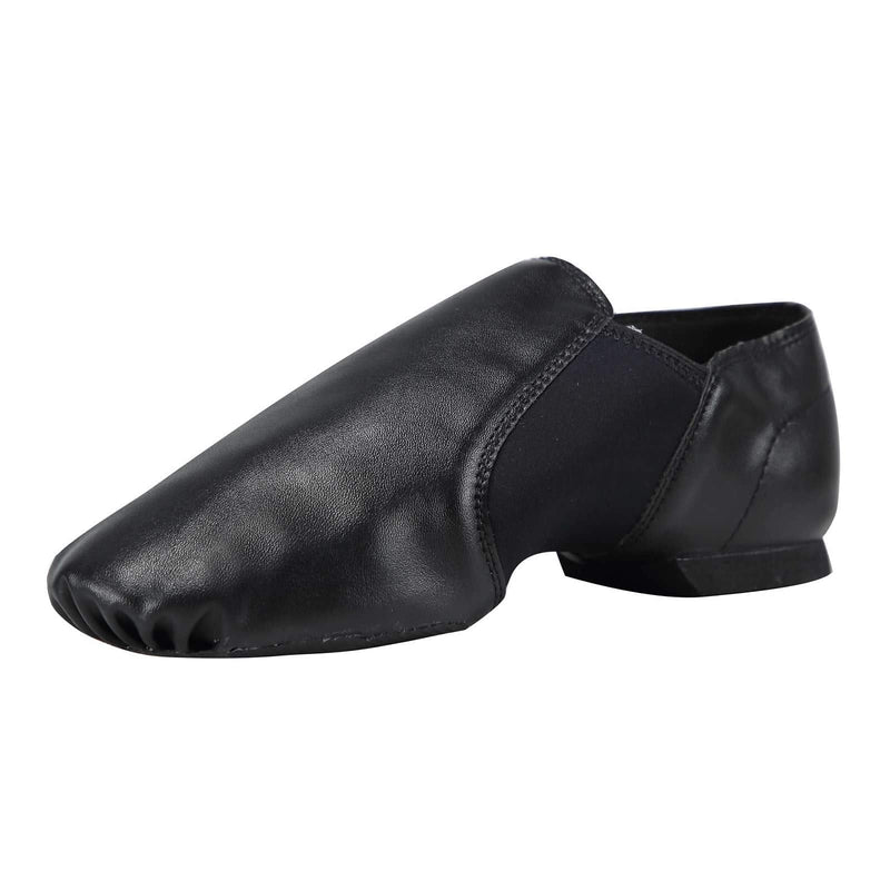 [Australia - AusPower] - Linodes Unisex 006 PU Leather Upper Slip-on Jazz Shoe for Women and Men's Dance Shoes 4 Women/3.5 Men Black 