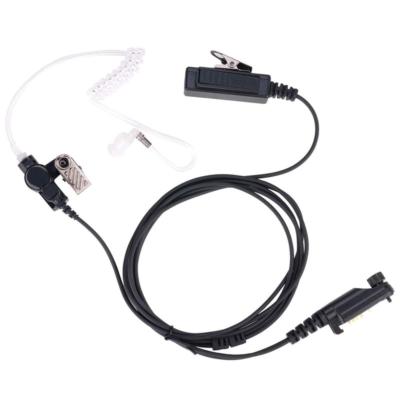 [Australia - AusPower] - KEYBLU Acoustic Tube Surveillance Earpiece Headset with Big PTT for Hytera Radio PD602 PD662 PD680 PD682 PD685 X1p X1e etc, PU Material, Black 